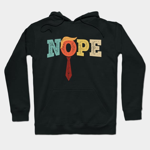 Anti-Trump Nope Red Tie Vintage Style Hoodie by MasliankaStepan